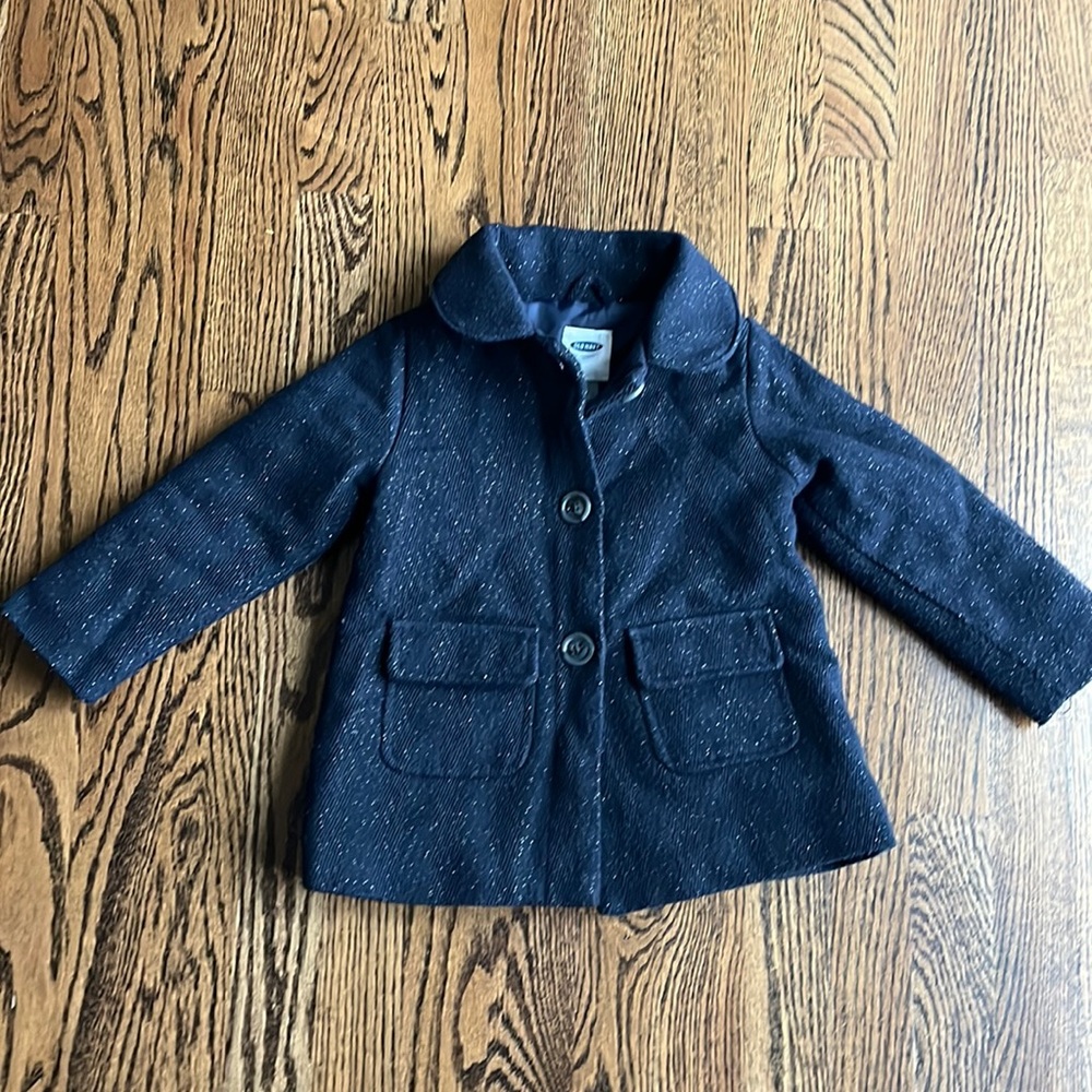 Wool textured sparkle peacoat